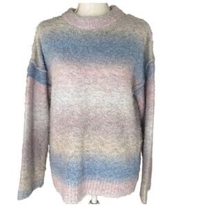 Wild Fable Pastel Multicolor Pullover Oversized Sweater XS